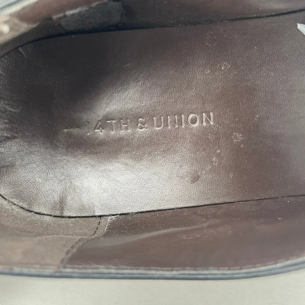 14th & Union Black Leather Cap Toe Oxfords Dark Academia Scholar Core Size 10M